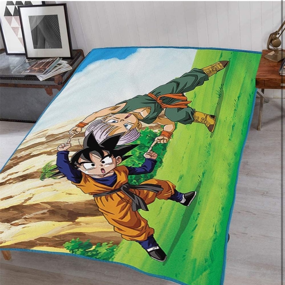 JUST FUNKY Dragon Ball Z Fleece Blanket Featuring Trunks and Goten | 45 x 60